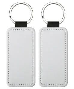 Porte clé en cuir blanc