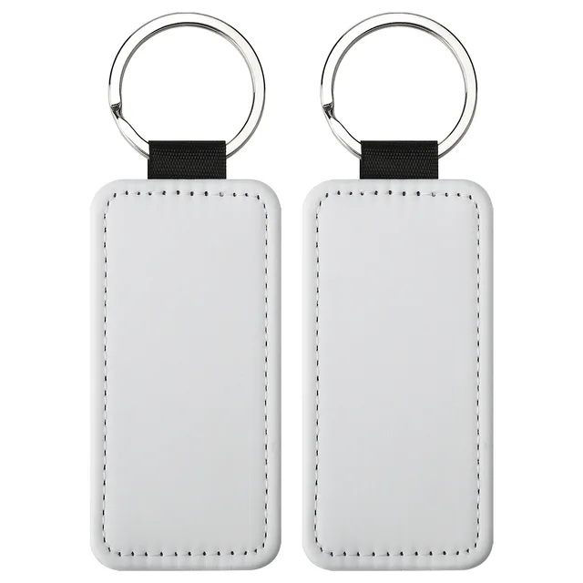 1 5 Porte clé en cuir blanc