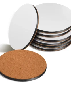 Sous-verre blanc et en liège rond